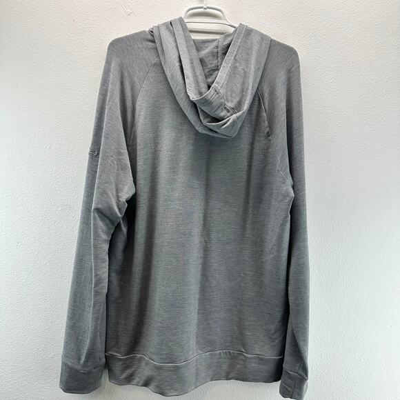 Icebreaker Long Sleeve Hooded Pullover Cool-Lite Gray Pockets Large Men's - Picture 4 of 12